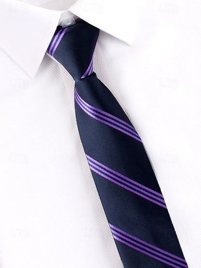 and Narrow Stripes Ties Men's Zip Classic Pre-Tied -
