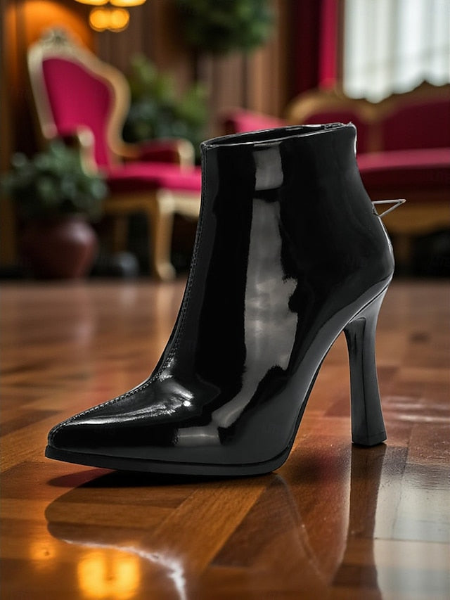 Fur Boots Heel Faux Women's Gold Ankle Lining Stiletto with