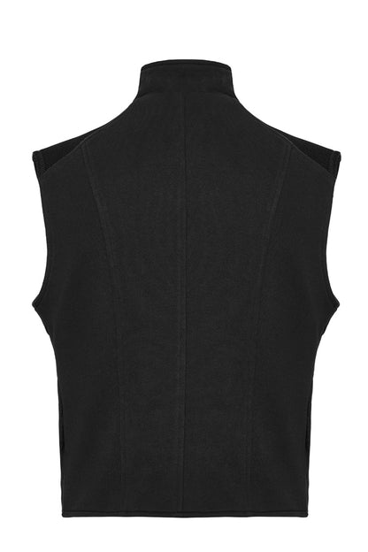 Midnight Zip Punk Vest with Buckle Accents