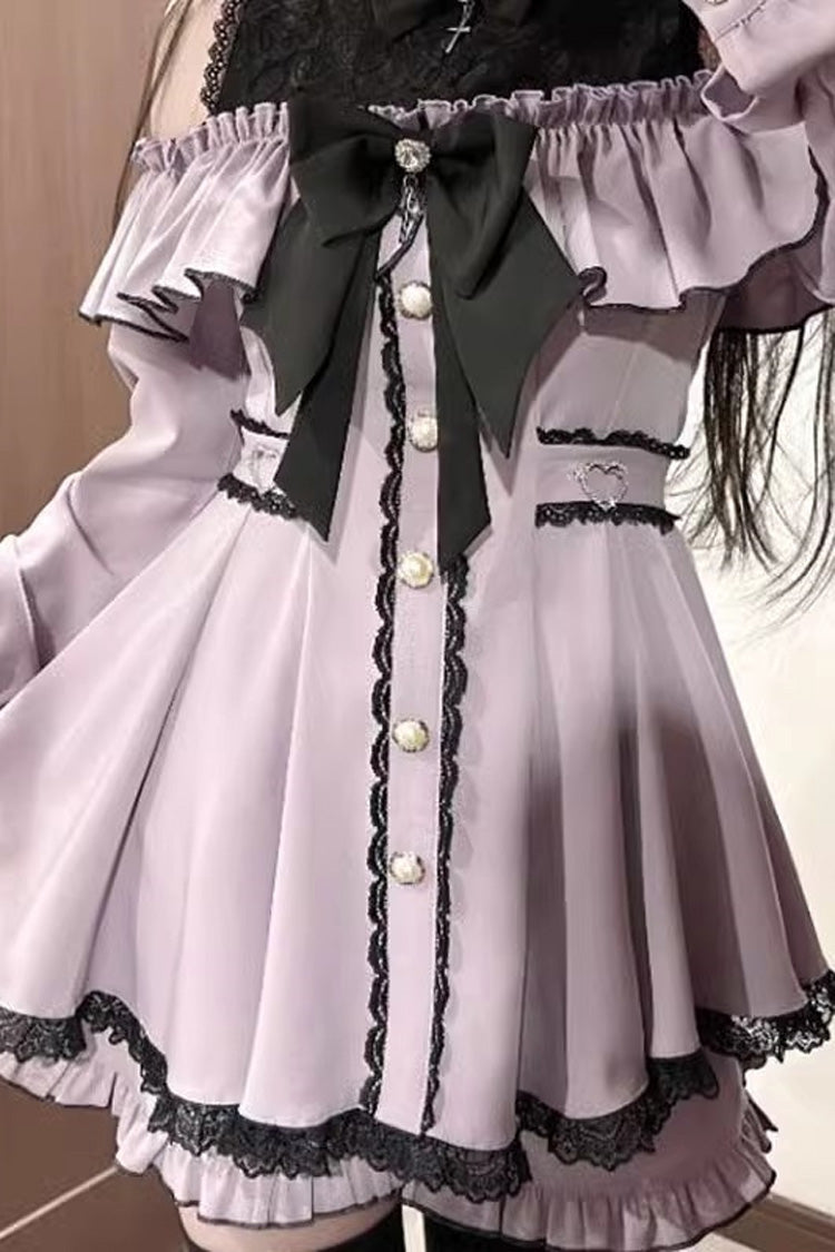 Japanese Strapless Jirai Kei Dress Set - Ruffle Lace