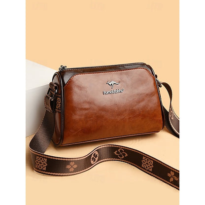 Crossbody Vintage Shoulder Bag – Women's Faux Leather