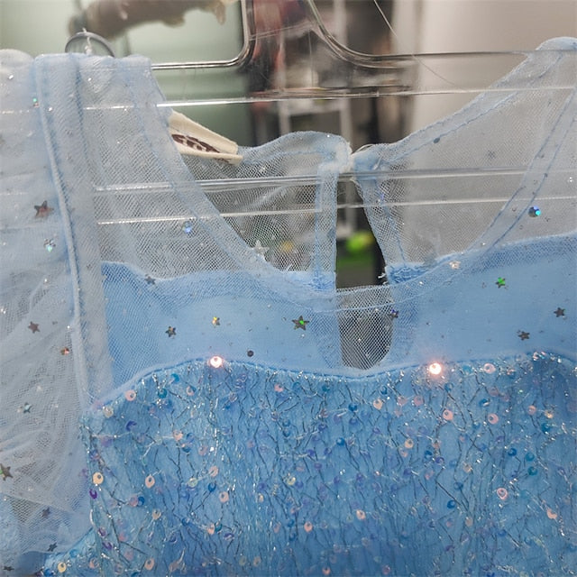 Cloak Cosplay Flower Frozen Girl Elsa Dress Princess