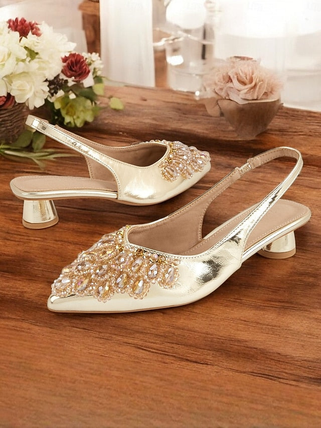 Shoes Ivory Beaded Slingback - with Women Wedding for Detail