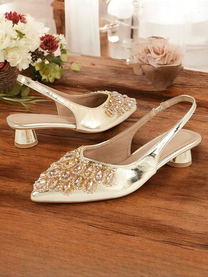 Shoes Ivory Beaded Slingback - with Women Wedding for Detail