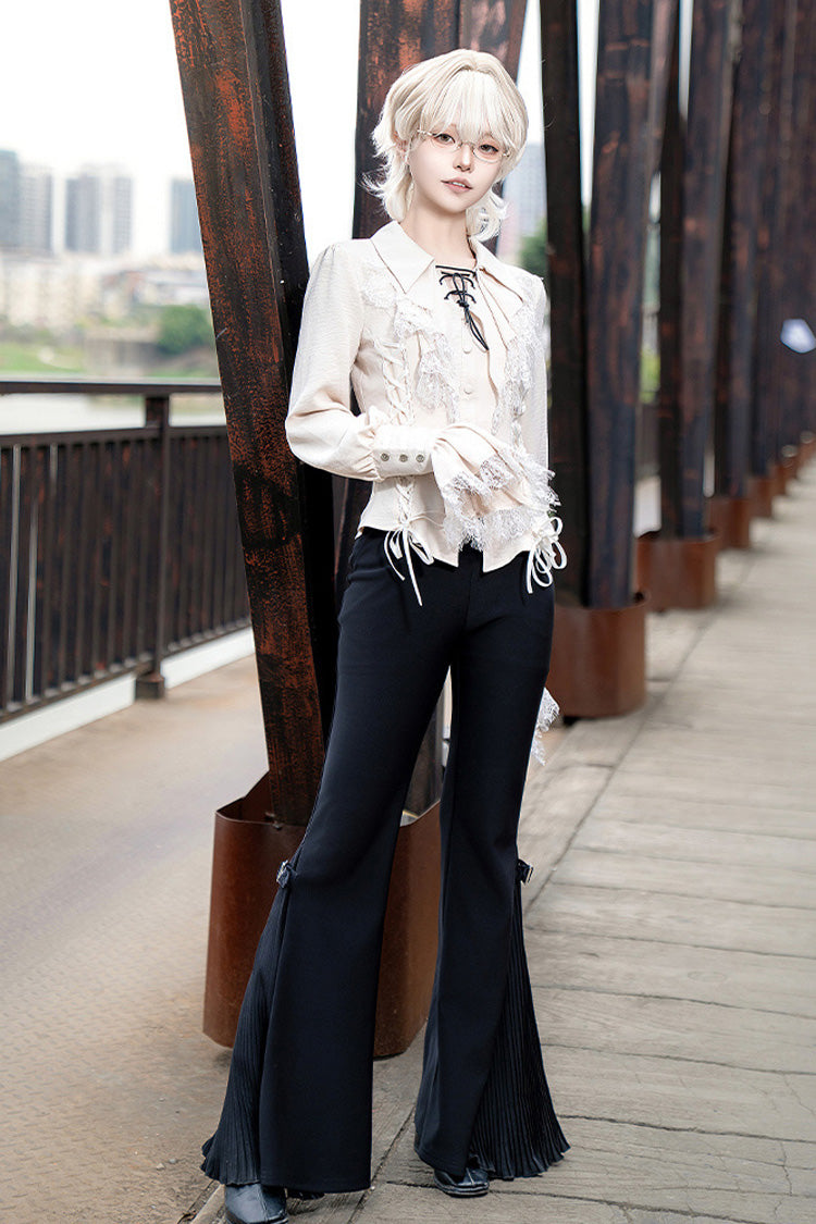 Ebony Long-Sleeve Pirate Style Gothic Trousers - Gold Hunter