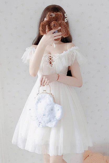 Ivory Boatneck Sweet Lolita Strapless Jumper Skirt