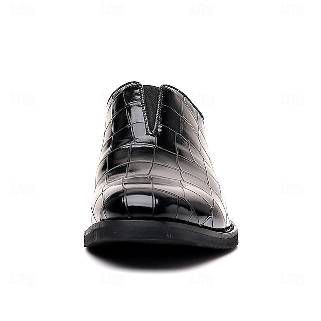 Slip-On Pattern Burgundy Men's Crocodile Shoes –