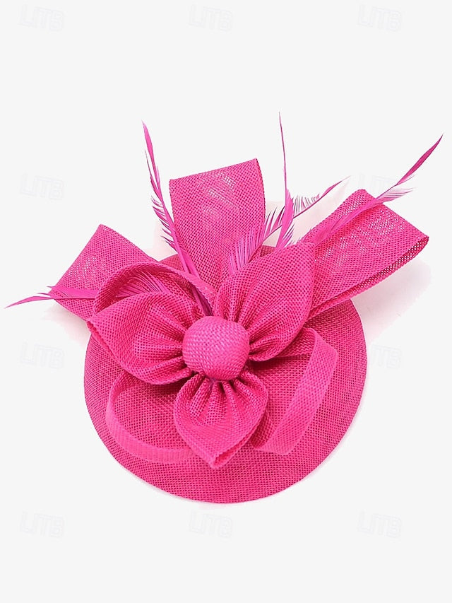 and Feather with Hat Fascinator Bow Accents Women's Green