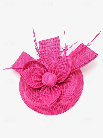 and Feather with Hat Fascinator Bow Accents Women's Green