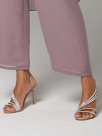 Women Heel for Sandals High Crystal Rhinestone – Strappy