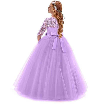 Dress Prom Girl 3-13 Princess Lace Flower Years Kids