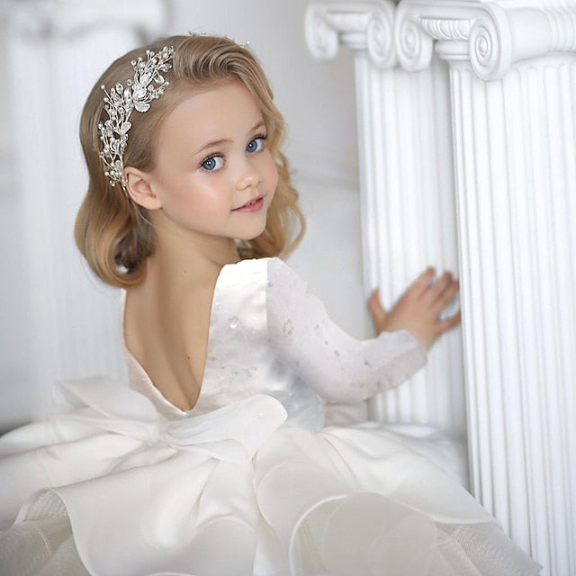 3D Fall Long Sequin Girls' Dress Summer Spring Sleeve