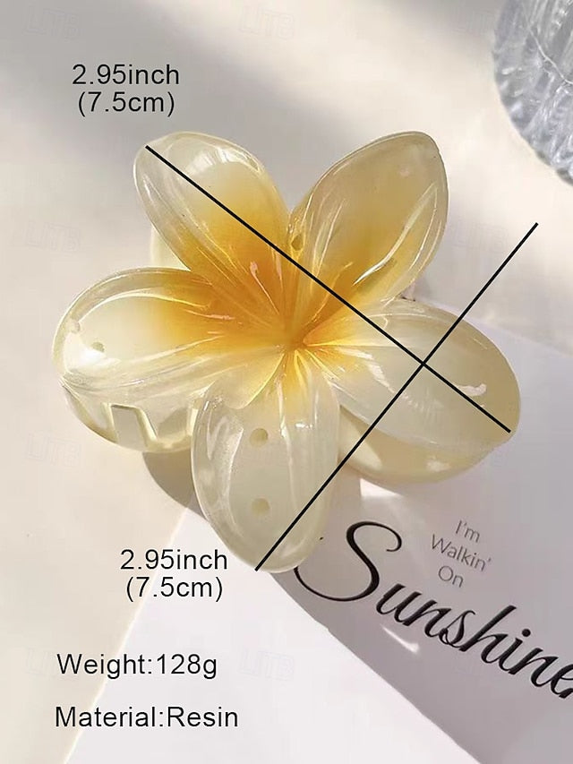 6PCS Hair Tropical Resin – Clips Plumeria Hawaiian Flower