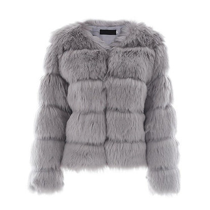 Coat Faux Comfortable Active Elegant Women's Fur Street