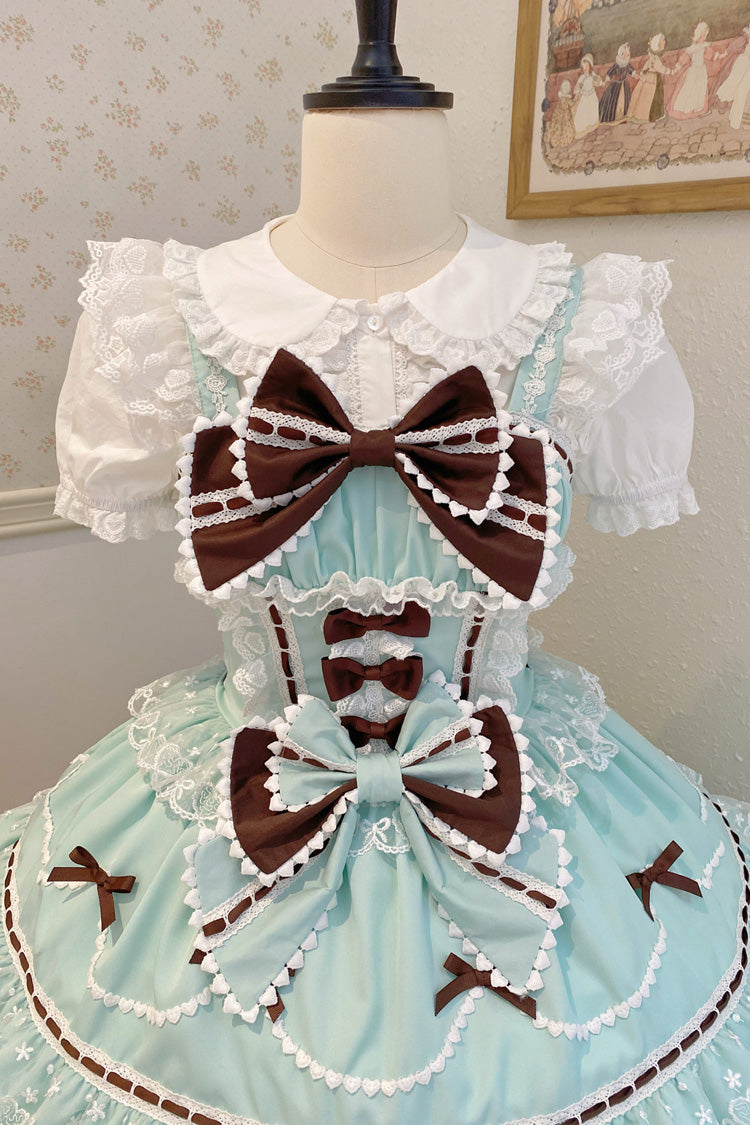 Mint Chocolate Fondant Cake Sleeveless Ruffled Bow Lace Lolita JSK