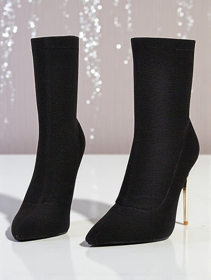 Print Pointed Ankle Leopard Sexy Boots Stiletto - Women's