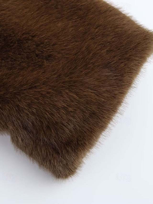 Comfortable Faux Warm Buttons Fur Women's Teddy Coat