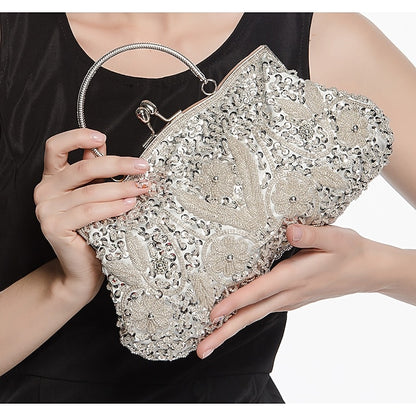 Evening White Clutch Beaded – Vintage Purse Women's