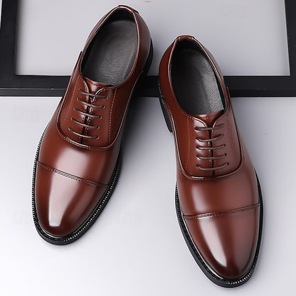 Cap-Toe Brown Classic Men's Oxford Shoes Design –