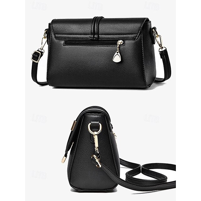 Burgundy Bags in Crossbody Leather Black Women's Faux and