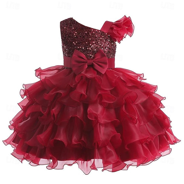 Pageant Party Girls Flower Dress Kids Gown Ball Wedding Ruffle
