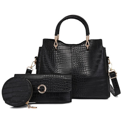 Set Leather Purse Going Bag PU Pcs Office 3 Women's out