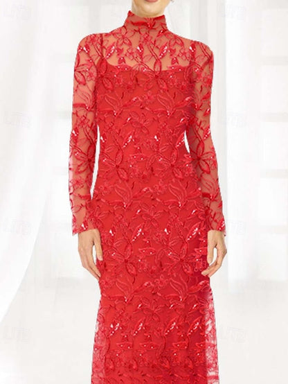 Simple Mother Elegant Column of Dress Bride / the Sheath