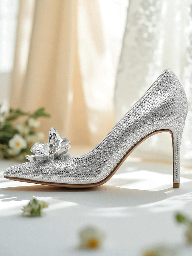 Pumps Women's Embellished High - Sparkly Crystal Gold Heel
