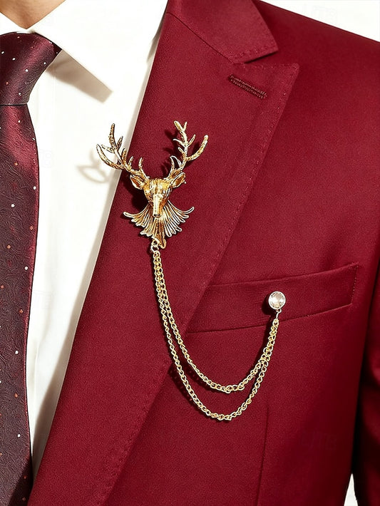 Men's with Lapel Pin Christmas Brooch Deer