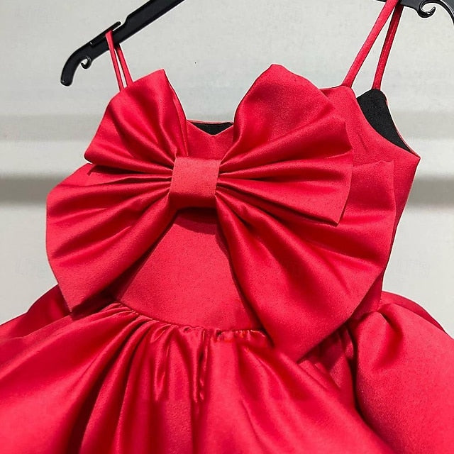 Solid Sleeveless Color Girls' Party Dress Kids Performance