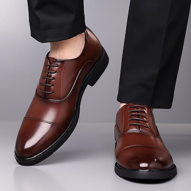 Cap-Toe Brown Classic Men's Oxford Shoes Design –