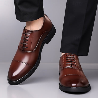 Cap-Toe Brown Classic Men's Oxford Shoes Design –