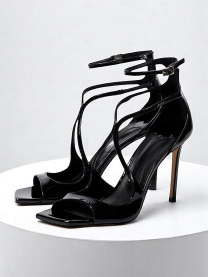 Satin Elegant Heels Crisscross - Stiletto Lavender Women's