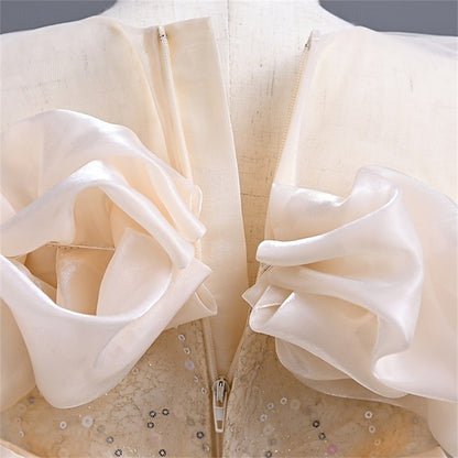 Kids Solid Girl Party Color Girls' Dress Flower