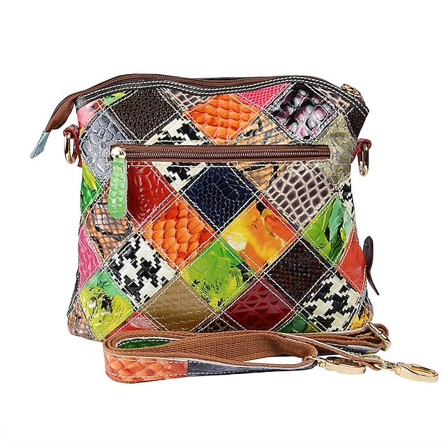 Shoulder Bohemian - Women's Bag Patchwork Leather Colorful