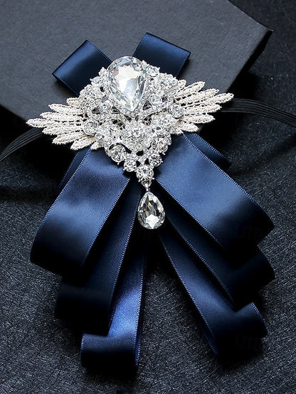 Bow Ribbon Luxury - Pin Crystal Elegant Brooch Tie Men's
