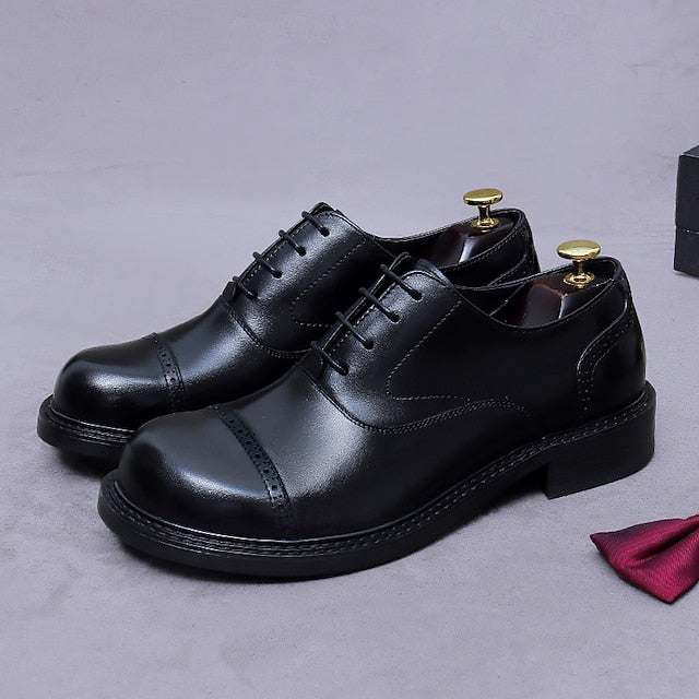 Oxford First Shoes- Genuine Cap Men's Leather Toe