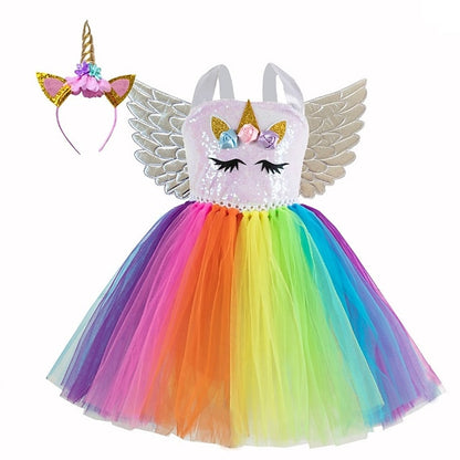 Unicorn Dress Movie Girls' Cosplay Wings Dance Headband