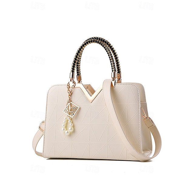 Handbag Faux with Elegant – Women's Pendant Pearl Leather
