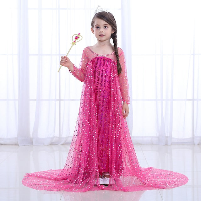 Flower Princess Movie Frozen Dress Girls' Elsa Girl