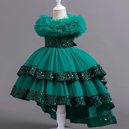 Kids Party Sequin Sleeveless Girls' Dress Girl Flower