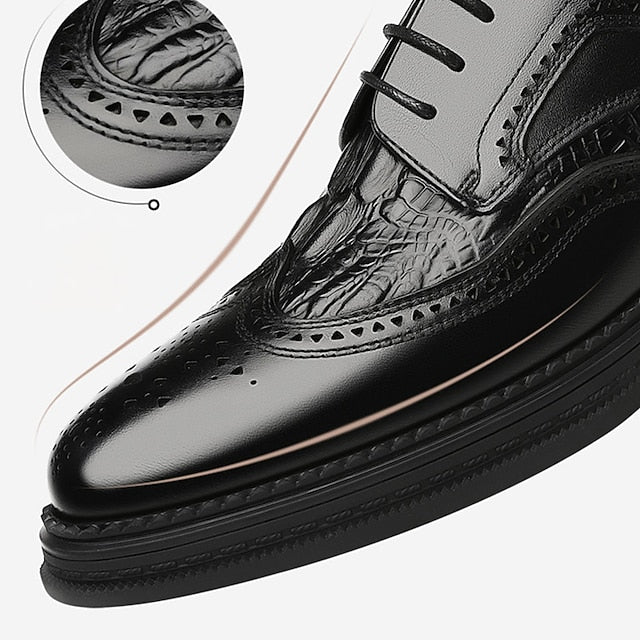 Brogue Shoes Oxford Brown - Crocodile Leather Men's