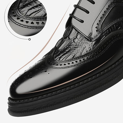 Brogue Shoes Oxford Brown - Crocodile Leather Men's