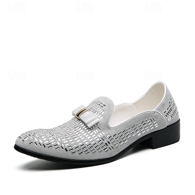 Elegant Strap Loafers Silver and Men's Prom Woven – Monk