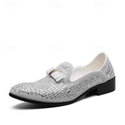 Elegant Strap Loafers Silver and Men's Prom Woven – Monk