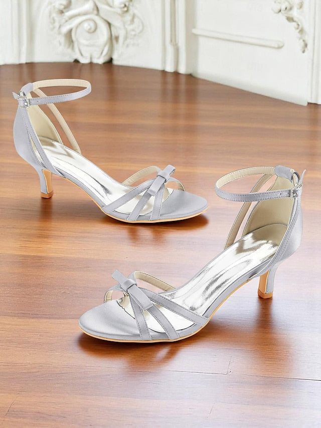 Women's Green Strappy 1950s Kitten Satin Vintage Heel