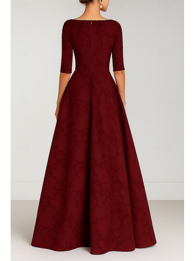 the Evening Bride Mother Burgundy Elegant Gown Blue of A-Line