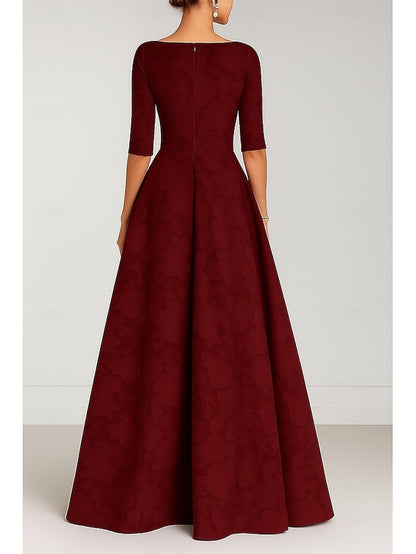the Evening Bride Mother Burgundy Elegant Gown Blue of A-Line