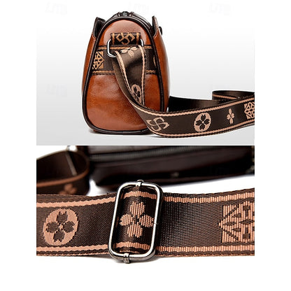 Crossbody Vintage Shoulder Bag – Women's Faux Leather