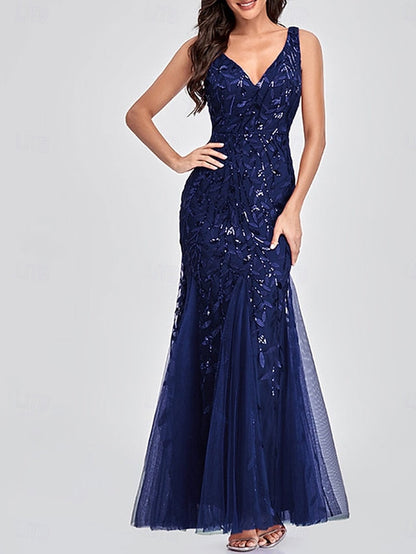 V Bride Mother Neck Party Floor the Elegant Dress of